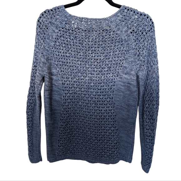 Maje ombre blue fringe knit sweater sz S - Picture 4 of 10